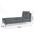 Chaise Lounge Grey Fabric