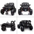 24V Ride On Car Truck With Remote Control, 2 Seater Kids Electric Car, Spring Suspension, 9Ah Battery Powered, 3 Speeds, Double Doors, Music Player Black 50 99 Lbs 5 To 8 Years Abs Rubber Steel Q235