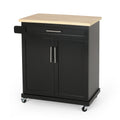 Kitchen Cart Black Wood