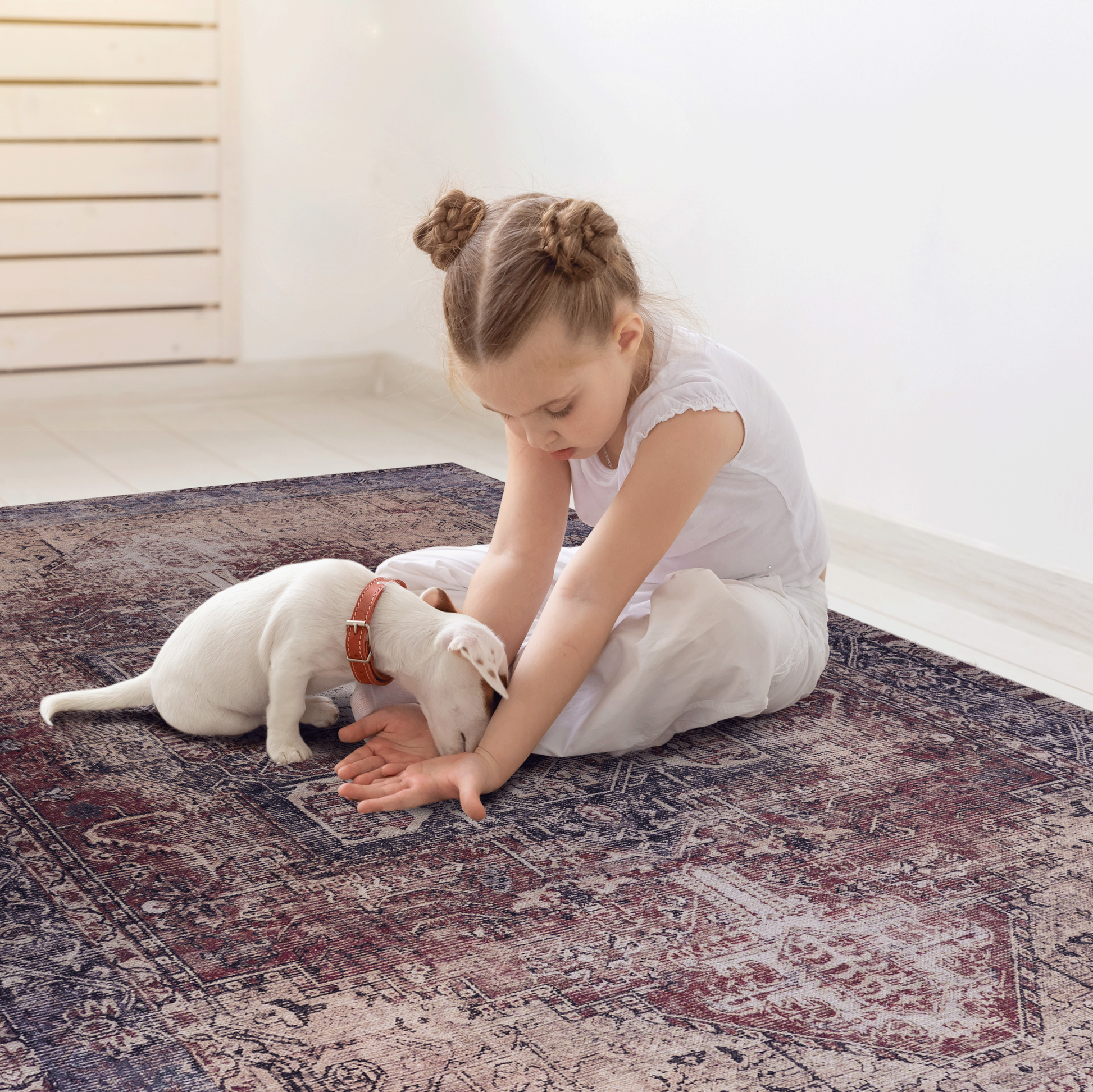 5X8 Area Rugs For Living Room, Washable Rug, Low Pile, Non Slip, Non Shedding, Foldable, Kid & Pet Friendly Area Rugs For Living Room, Bedroom, Kitchen, Dining Room Rug, Burdy, 5'X8' Burgundy Chenille Polyester