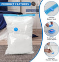 25 Combo Vacuum Seal Bags 5 Jumbo 5 Large 5 Medium 5 Small 5 Roll M With Hand Pump, Vacuum Storage Bags, Space Saver Bags For Comforters, Blankets, Bedding, Pillows, Clothes White Polyethylene