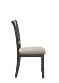Claudia Ii Beige Fabric & Weathered Gray Finish Side Chair Set Of 2 Beige,Gray Fabric,Synthetic Wood