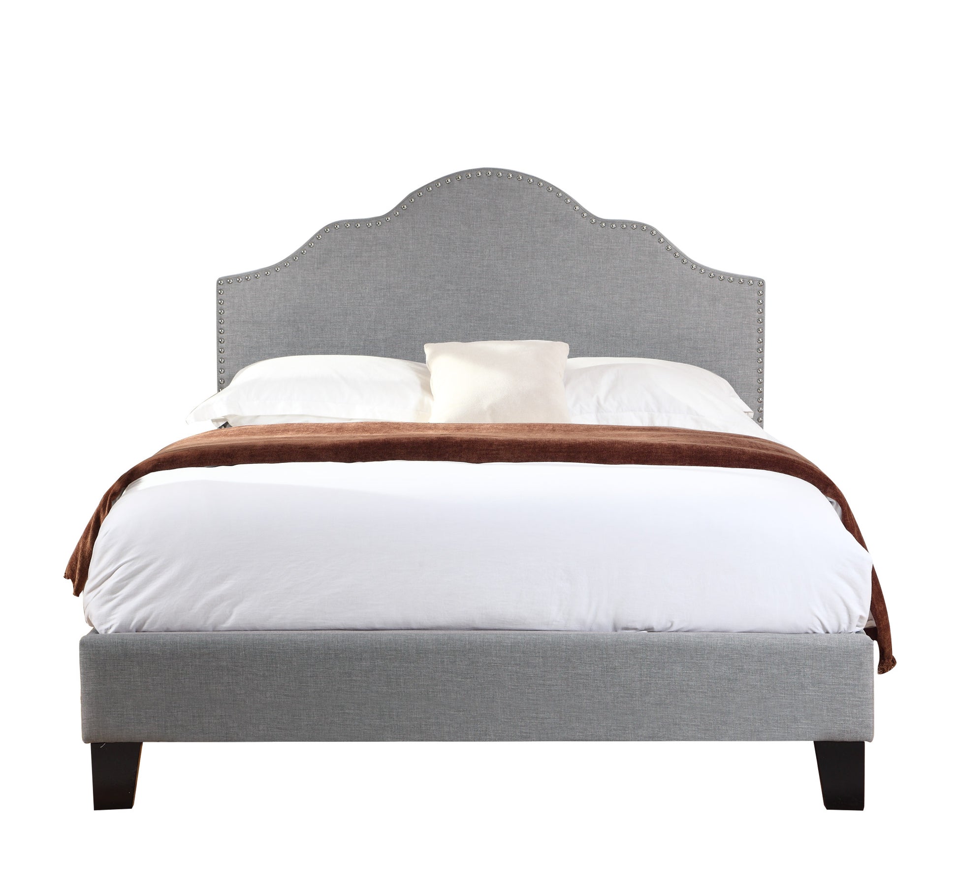 Kopa Gray Queen Upholstered Bed Queen Gray Foam Solid Wood