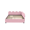 Full Size Upholstered Daybed With 2 Drawers,Velvet Sofabed With Soft Fabric Headboard, No Box Spring Needed, Pink Full Pink Wood Fabric