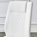Table And Chair Set, The Table Is Equipped With A Marble Patterned Mdf Tabletop And Gold Table Legs.Dining Chairs,Gold Legged Upholstered Chairs Made Of Artificial Leather. Gold White Seats 6 Mdf