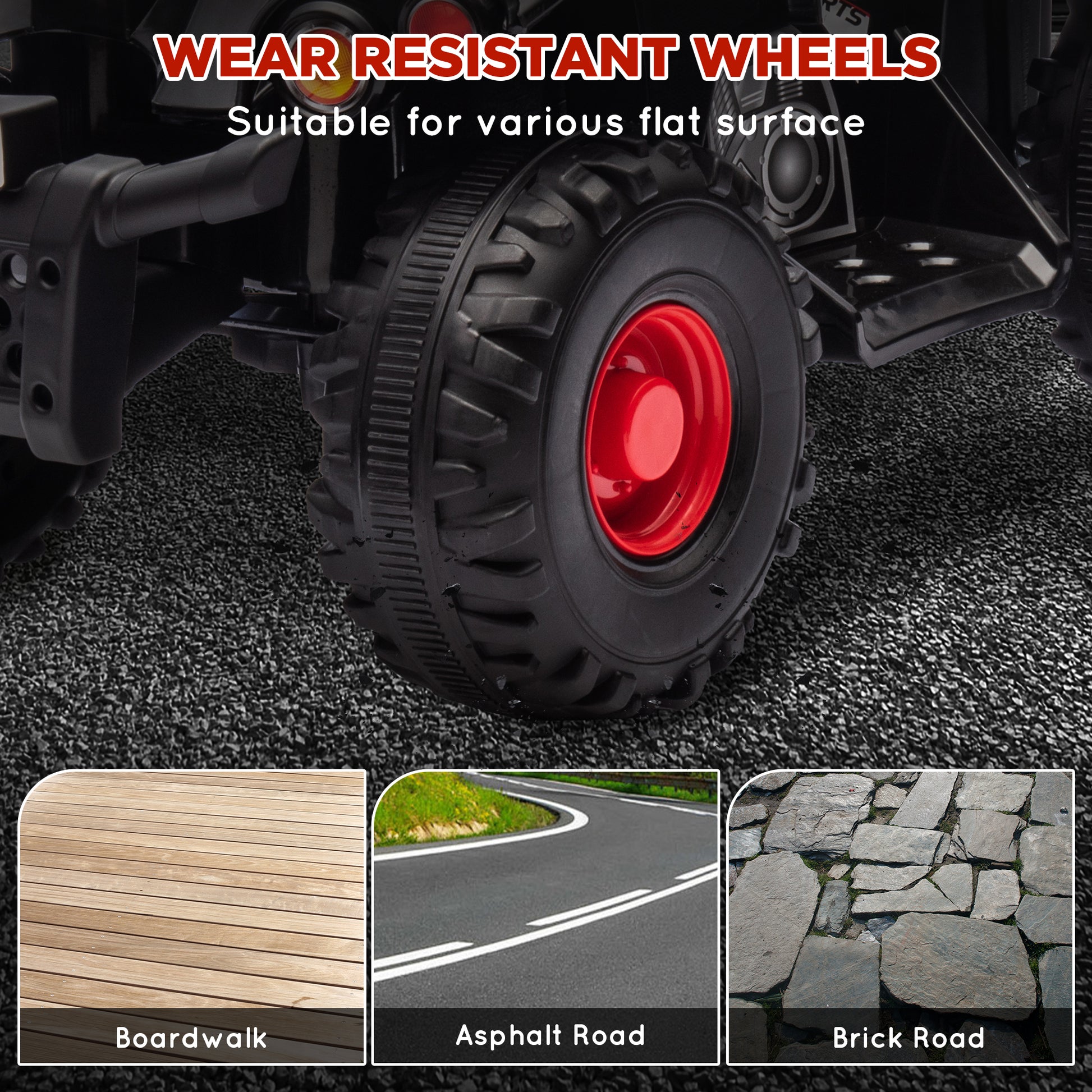 Qaba Kids Atv, 6V 4 Wheeler Kids Quad Car, Battery Powered Electric Ride On Toy With Music For Boys & Girls Ages 2 6 Years, Black Black Plastic