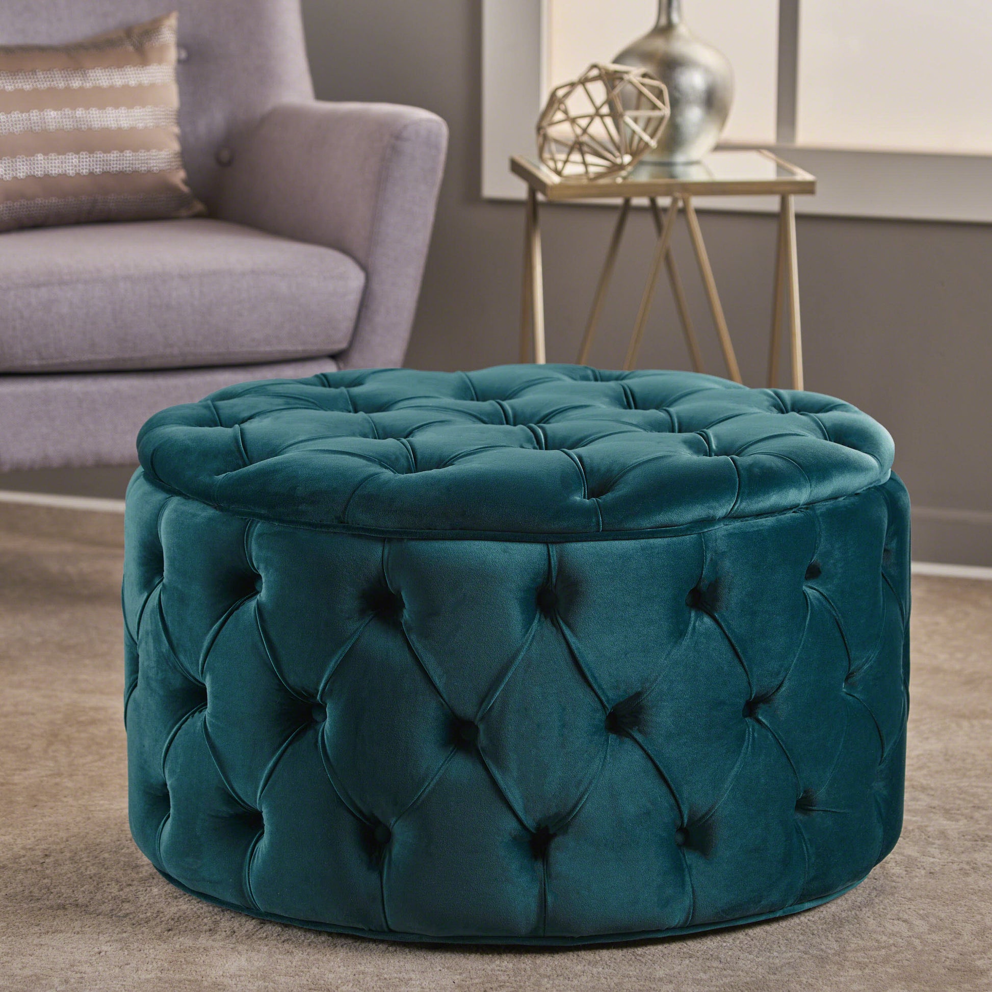 Ottoman Teal Velvet