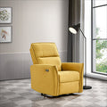 Asheville Dark Yellow Suede Recliner Chair Dark Yellow,Yellow Suede Cushion Back Mid Century Modern Push Button Suede