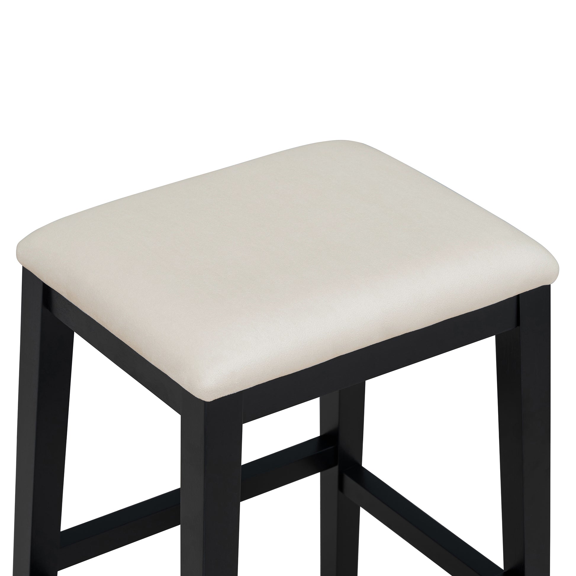 3 Piece Modern Faux Marble Versatile Bar Table Set With Storage Drawers And Padded Stools, Ideal For Space Saving Dining Nooks Or Small Kitchens Black Black Solid Wood Mdf
