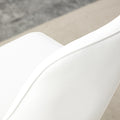 Table And Chair Set.The Table Has A Glass Top With Imitation Marble Pattern Stickers And Stainless Steel Golden Legs. Paried With Chairs With Pu Artificial Leather Backrest Cushions And Black Legs. White Gold Seats 6 Glass Metal
