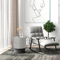 Homcom Concrete Finish End Table, Round Side Table With 4 Adjustable Feet, Lightweight For Indoor, Outdoor, Gray Grey Wood