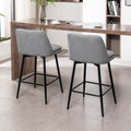 Counter Height Swivel Bar Stools Set Of 2, 360 Swivel Upholstered Barstools With Back And Metal Legs, 25.6