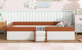 Twin Size Upholstered Daybed Frame With Fence And Stairs, Brown White Twin Brown White Mdf Lvl