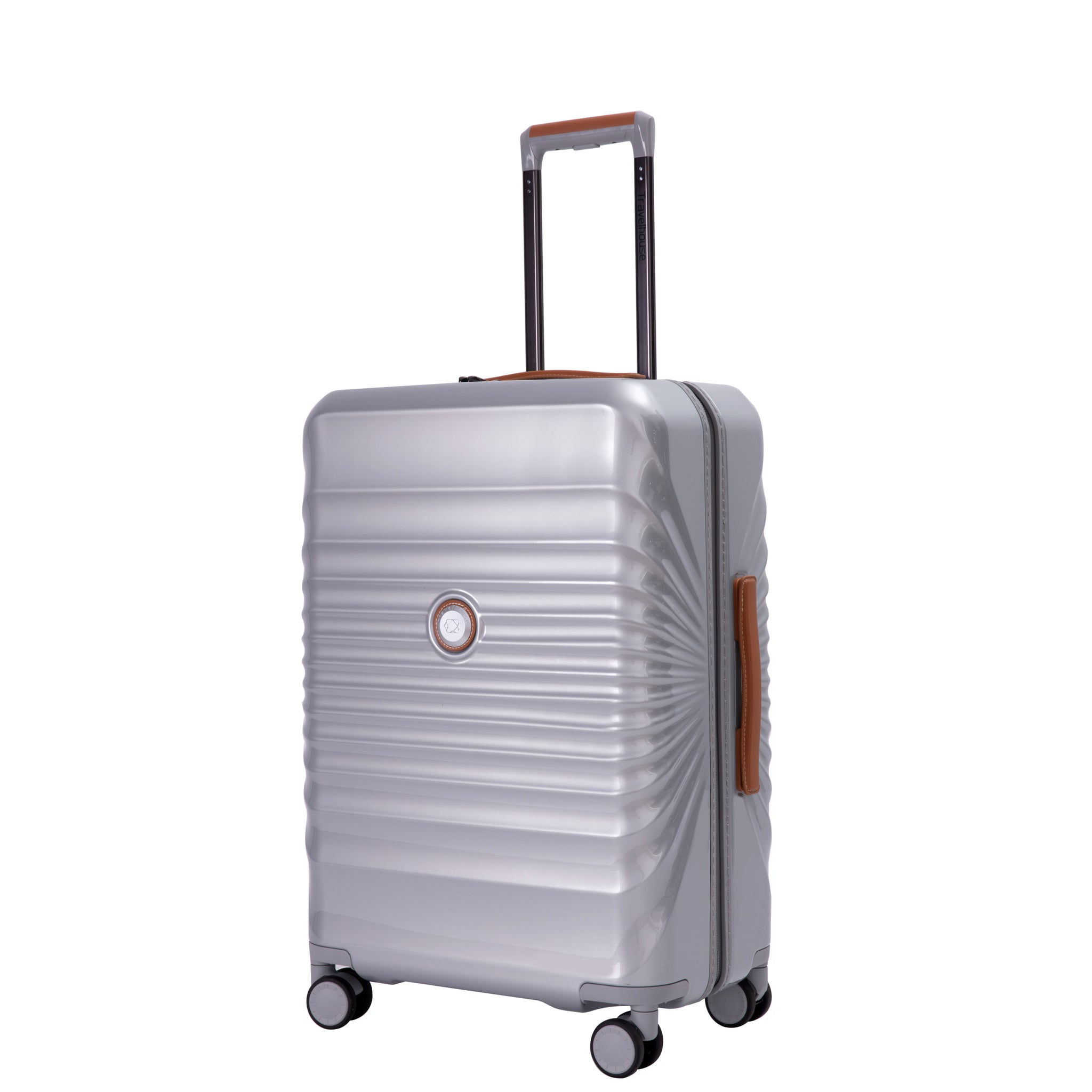 28" Luggage Lightweight Suitcase Tsa Lock Usb Port Luggage Wheel Lock Artificial Leathertop Handle Spinner Wheels Silver Silver Abs Pc