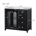 36 Inch Bathroom Vanity With Two Soft Close Doors, Adjustable Shelves And Three Soft Close Drawers Black Bathroom Solid Wood Mdf