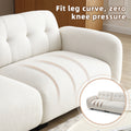 81.48 Modern Sofa Couch,3 Seater Teddy Sofa Sectional With Wooden Legs For 3 4 Persons, Upholstered Deep Seat Beautiful Seat Sofa Chaise For Living Room,Bedroom, Apartment And Office,Beige Beige Wood Primary Living Space Modern Foam Teddy 4 Seat