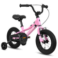 A12117 Ecarpat Kids' Bike 12 Inch Wheels, 1 Speed Boys Girls Child Bicycles For 2 3 Years, With Removable Training Wheels Baby Toys, Front V Brake, Rear Holding Brake Pink Polyurethane Foam 3 To 4 Years Carbon Steel Outdoor