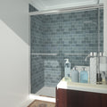 Semi Frameless Sliding Shower Door 56 60 In. W X 72 In. H, Bathroom Sliding Door With 5 16