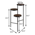 Black And Walnut 3 Tier Foldable Plant Stand Black Wood Metal