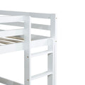 Solid Wooden, Solid Rubber Wooden Twin Over Twin Loft Bed With Ladder, With Bed Platform Of Strengthened Slats,White Twin White Rubber Wood