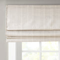 Basketweave Room Darkening Cordless Roman Shade Ivory Polyester