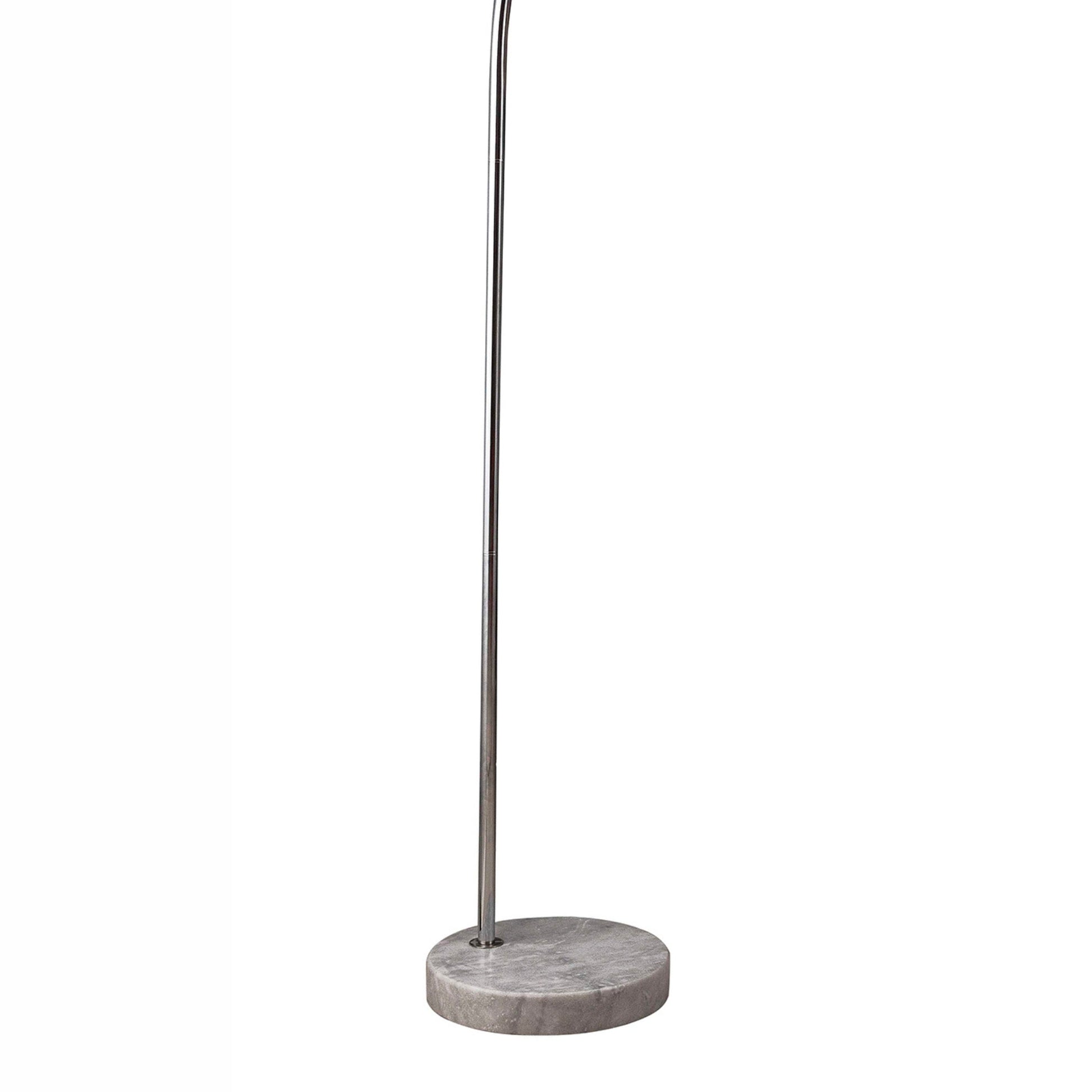 86" Tall "Clos Glam" 2 Tiered Arch Floor Lamp On Marble, Silver With Accents Multicolor Metal