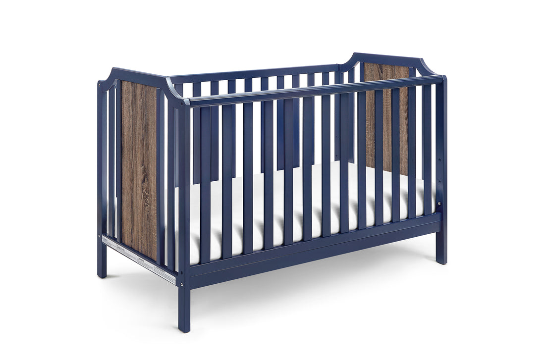 Brees Island 3 In 1 Convertible Crib Midnight Blue Brownstone Blue Brown Wood