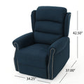 Power Recliner Navy Blue Fabric