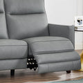 Ashby Power Headrest Zero Gravity Reclining Sofa With Power Lumbar Slate Genuine Leather Wood Primary Living Space Medium Firm Tight Back Mid Century Modern Eucalyptus Square Arms Memory Foam Genuine Leather 3 Seat