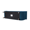 Alma Tufted Flared Arm Entryway Bench, Satin Teal Blue Velvet Blue Foam Velvet