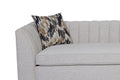 Channel Sofa Off White Upholstered 3 Seat