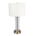 Luna Brushed Nickel Table Lamp With On Off Switch Clear Glass Body Metal Base Brushed Nickel,Clear,White Table&Floor Lamps Glass,Metal