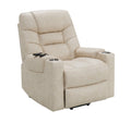 Nairi Power Recliner W Lift, Heating & Massage, Light Gray Leather Aire Lv02995 Light Gray Upholstered