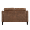 Brown 2Pc Sofa Set Microfiber Upholstered Sofa Loveseat Set Button Tufted Contoured Arms Solid Wood Frame Casual Living Room Furniture Brown Microfiber Wood Primary Living Space Traditional,Transitional Solid Wood 5 Seat