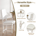 Vintage Traditional 7 Piece 82.7Inch Extendable Dining Table Set With 23.6Inch Removable Leaf, 4 Serrated Back Chairs And 2 Upholstered Back Dining Chairs For 6, Cream Brown Wood Dining Room Distressed Finish Rubberwood Rectangular Dining Table With