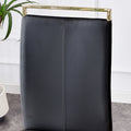 Table And Chair Set, Rock Plate Table Top, Gold Metal Table Legs, Stable And Beautiful, Suitable For Most Home Styles. Modern Simple Dining Table, Comfortable Seating. Gold Black Seats 4 Sintered Stone