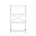 Tennos White & Chrome Finish Bookshelf White Metal,Synthetic Wood