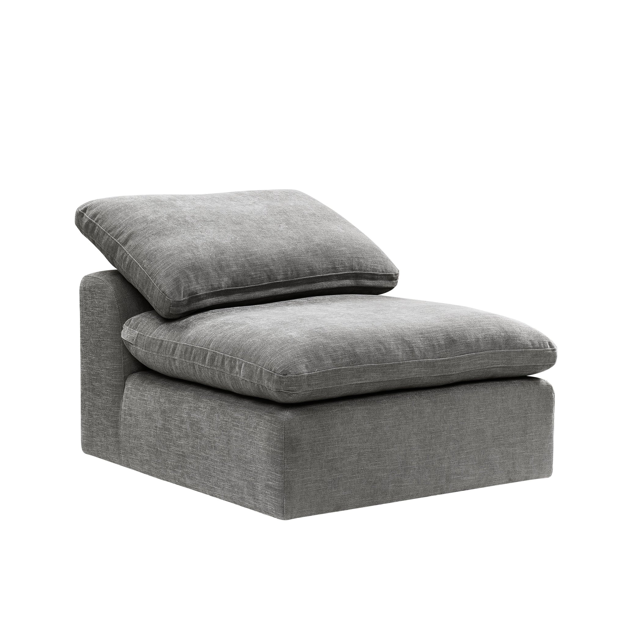 Naveen Modular Armless Chair, Gray Linen Lv55140 Gray Upholstered 1 Seat