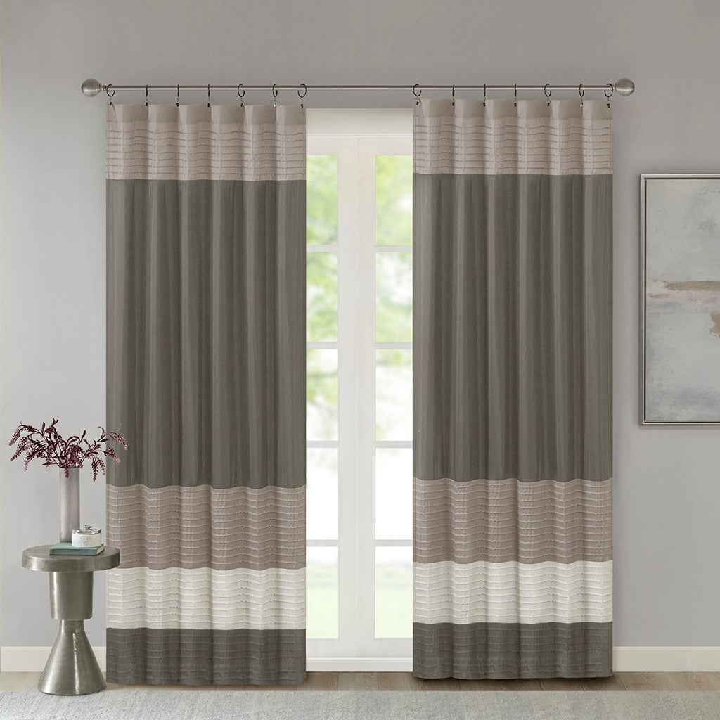 Polyoni Pintuck Curtain Panel Only 1 Pc Panel Multicolor Polyester