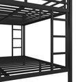 Metal Queen Over King Bunk Bed For Teens And Adults,Space Saving Noise Reduced No Box Spring Needed, Black Black Metal