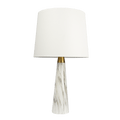 Enclave Hydro White Table Lamp With On Off Switch Faux Marble Base Fabric Shade Gold,White,White Marble Table&Floor Lamps Brass,Fabric,Metal