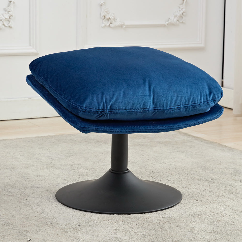 39A Rocking And Swivel Leisure Chair Lounge Chair Velvet Blue Color With Ottoman Blue Velvet