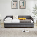 Daybed, Sofa Bed Metal Framed With Trundle Twin Size, Grey, 78.4''L X 41''W X 29.8''H. Twin Grey Iron
