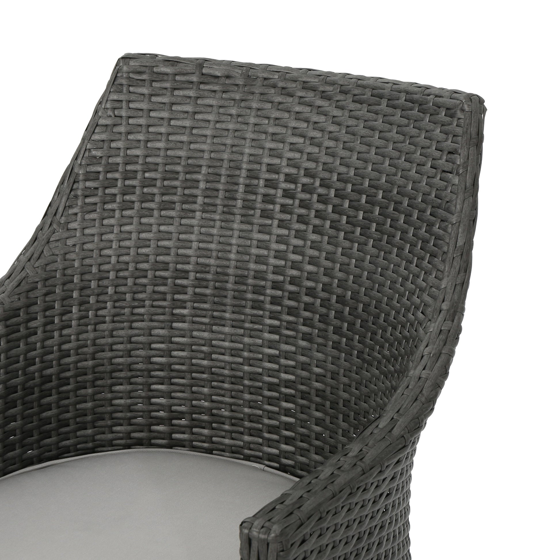 Hillhurst Chair Grey Mp2 Set Of 2 Grey Rattan Waterproof Fabric Metal