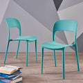 Katherina Injection Molding Pp Chair Set Of 2 Teal Polypropylene