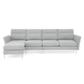 Modern Sofa 3 Seat Couch With Stainless Steel Trim And Metal Legs For Living Room,Package Compression Sofa Technology,Gray Gray Foam 3 Seat