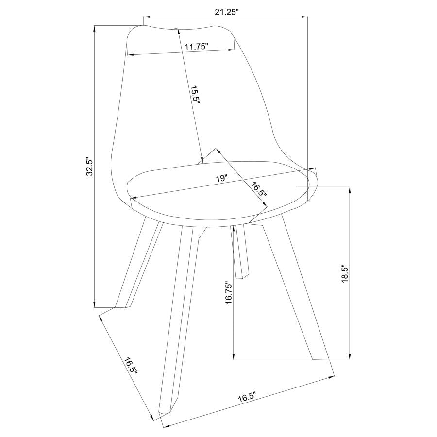 Set Of 2 Polypropylene Dining Side Chairs, Grey Solid Grey Dining Room Set Of 2 Polypropylene