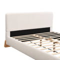 Elegant Boucle Upholstered Bed, A Luxurious And Comfortable Bedroom Centerpiece, King Size, White King White Wood Nature Bedroom Bed Frame Boucle Polyester