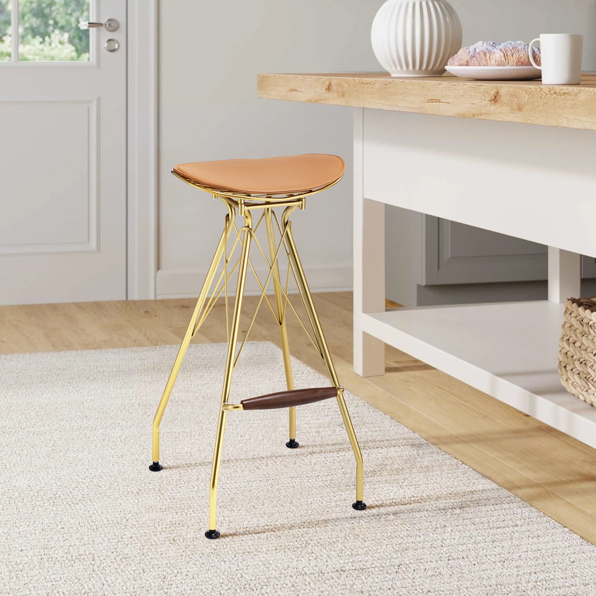 Whiskey And Gold Backless Bar Stools Set Of 2 Orange Bedroom Modern Bar Stools Set Of 2 Fabric Metal