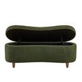 Boucle Flip Top Storage Bench Green See Below Green Wood